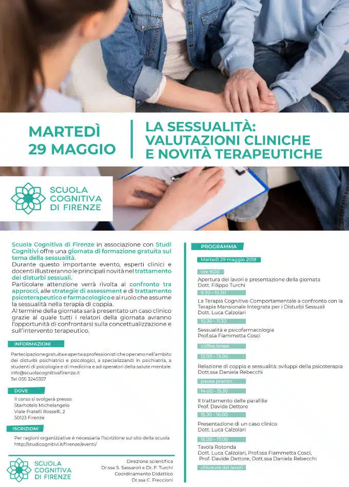 Sessualita valutazioni cliniche e novita terapeutiche - Firenze, 29 Maggio