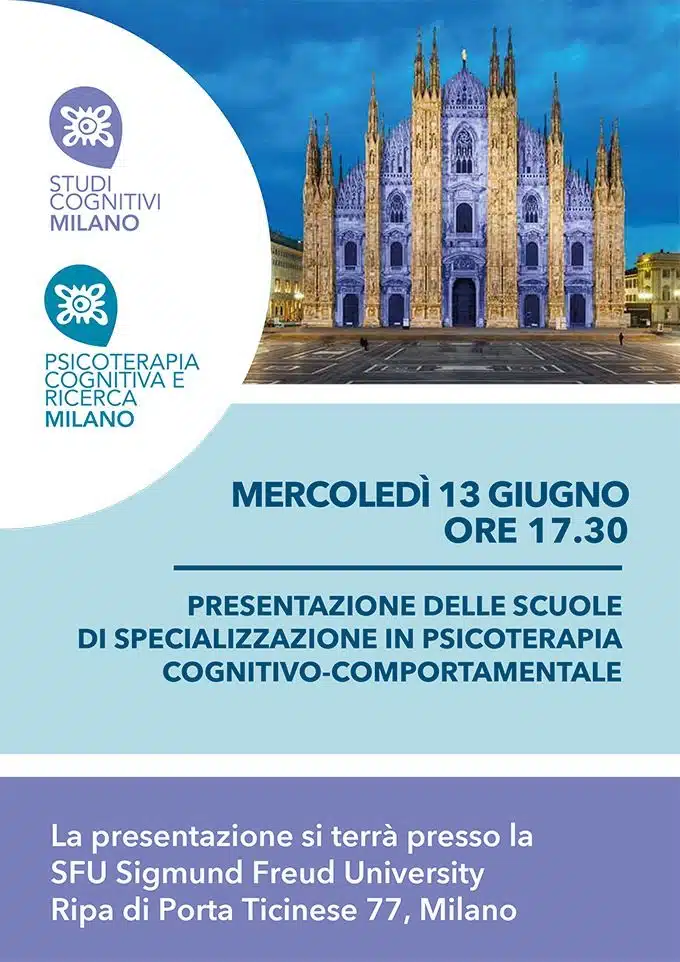 Studi Cognitivi Milano - Presentazione Scuola 13 Giugno 2018 - Locandina