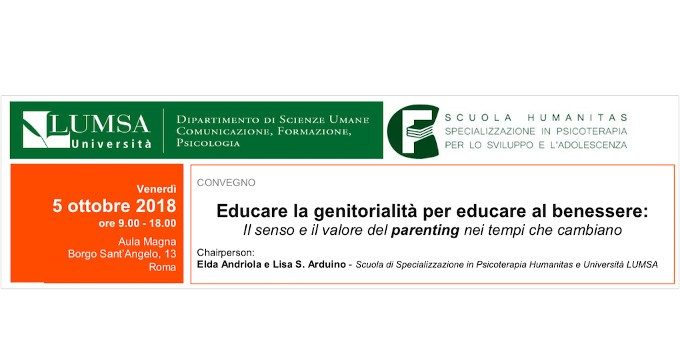 Educare la genitorialità per educare al benessere - Roma, 05 Ottobre 2018