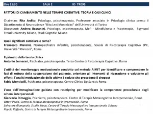 FATTORI DI CAMBIAMENTO NELLE TERAPIE COGNITIVE TEORIA E CASI CLINICI - SITCC 2018