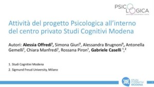 Attività del progetto Psicologica di Studi Cognitivi Modena - SITCC 2018