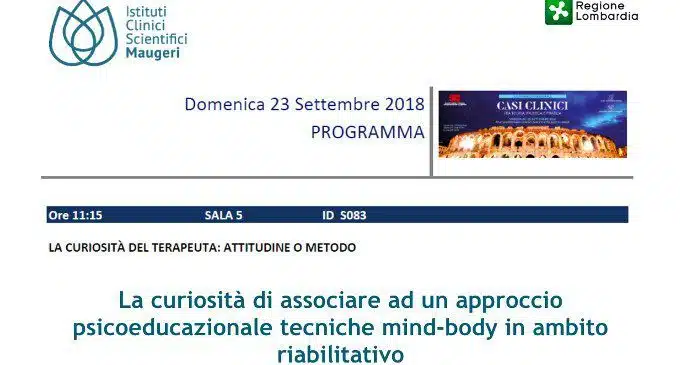 Tecniche mind-body nella riabilitazione di pazienti con OSAS-SITCC 2018