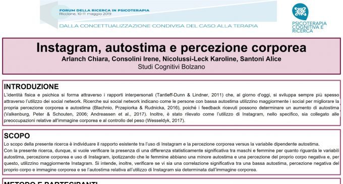 Instagram, autostima e percezione corporea – Riccione, 2019
