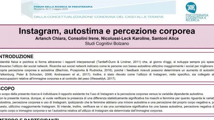 Instagram, autostima e percezione corporea – Riccione, 2019