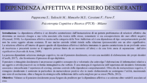 Dipendenza affettiva e pensiero desiderante quale relazione - Psicologia