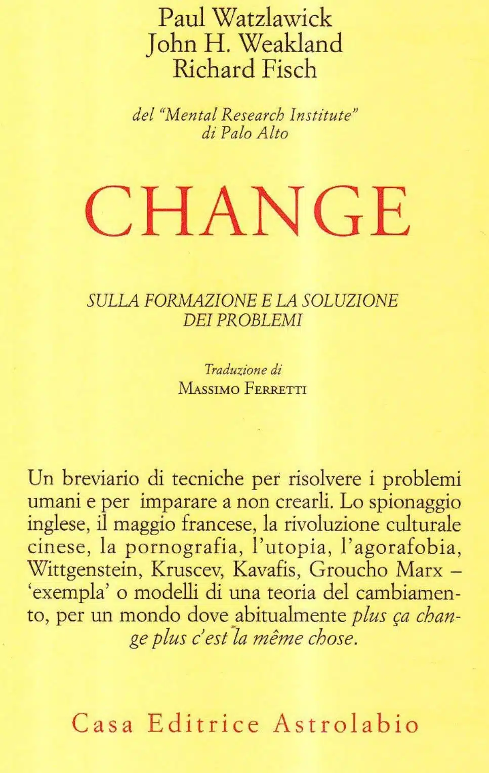 Change sulla formazione e la soluzione dei problemi recensione del libro Featured