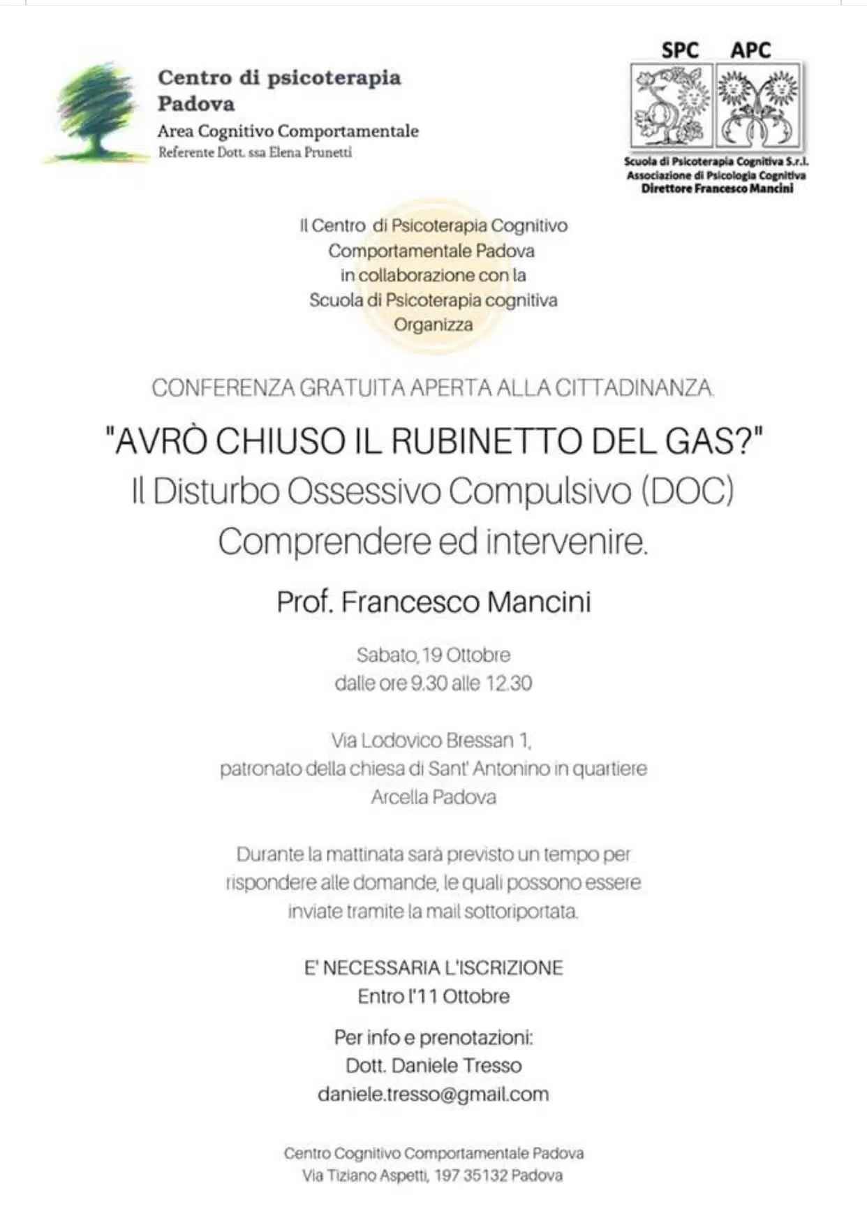 Congresso Padova 19 ottobre 2019 DOC Mancini Report EVIDENZA