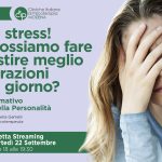 Ahh che stress! Cosa possiamo fare per gestire meglio le frustrazioni di ogni giorno? - WEBINAR, 22 Settembre 2020 Ahh che stress! Cosa possiamo fare per gestire meglio le frustrazioni di ogni giorno? - WEBINAR, 22 Settembre 2020