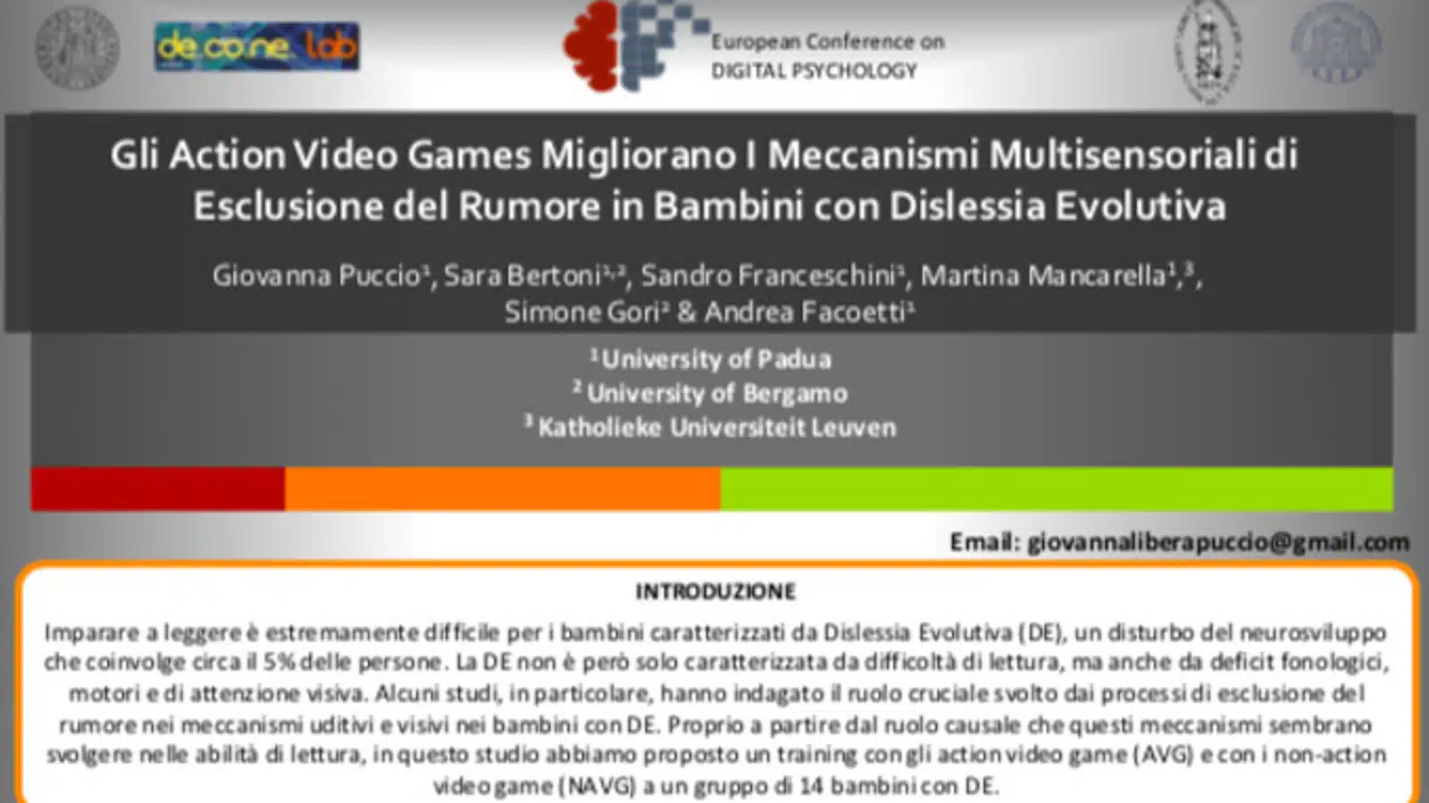 Dislessia Evolutiva gli effetti positivi degli Action Video Games ECDP