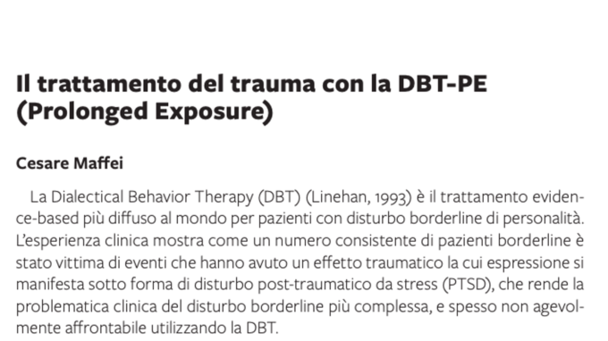 Il trattamento del trauma con la DBT-PE (Prolonged Exposure) – Report dalla Relazione Magistrale del Prof. Maffei